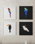 4'lü set papağan tablo