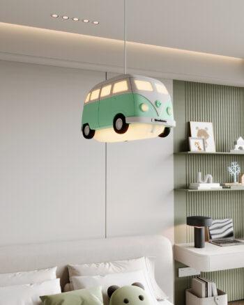 Retro Minibüs Çocuk Odası Sarkıt Lamba – Kişiye Özel Plakalı